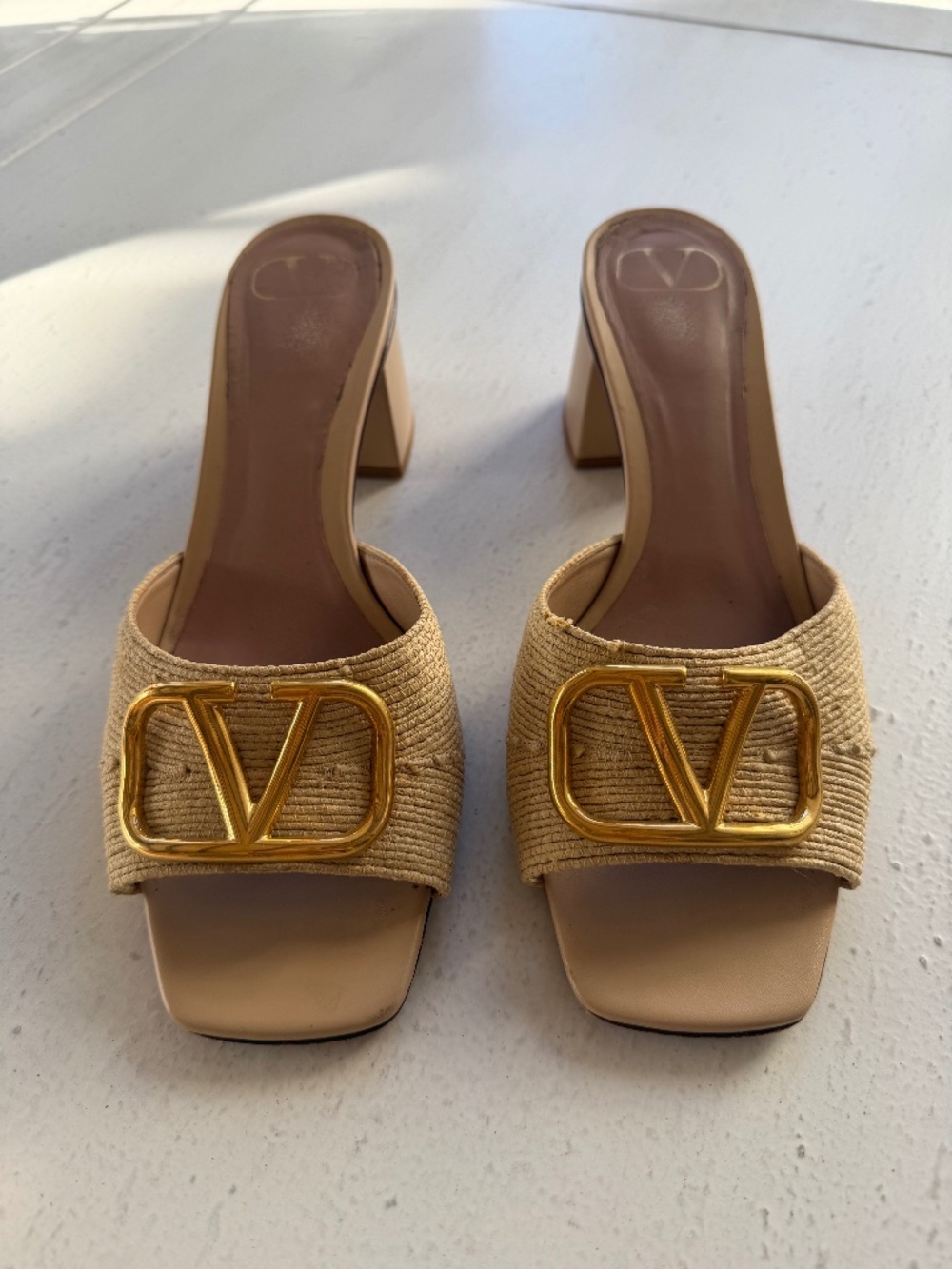 Valentino cream heels/slides, size 39